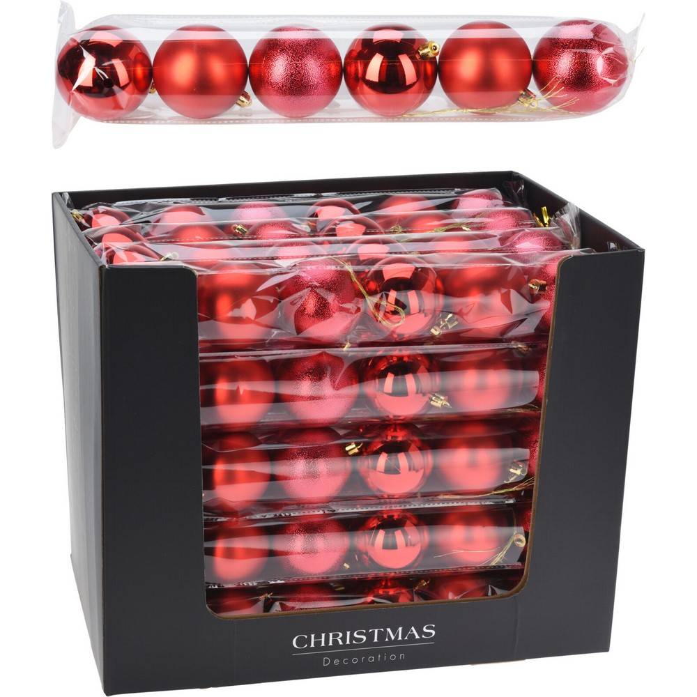 Koopman Xmas Ball Set 6X70Mm Red